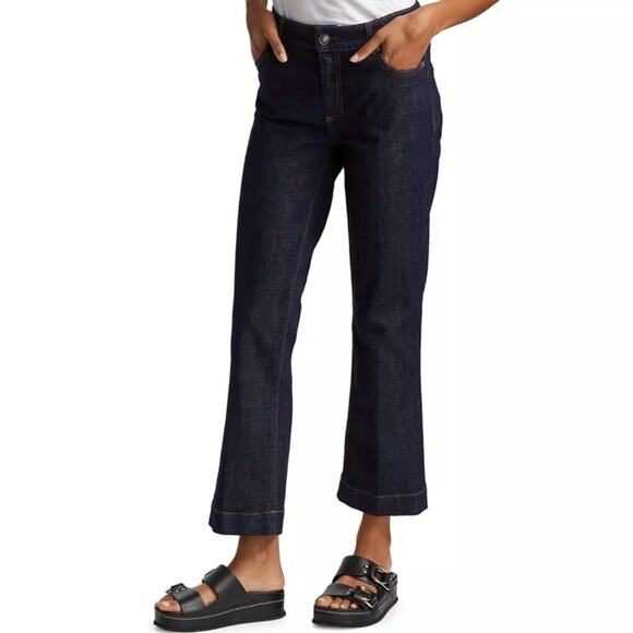 Sportmax Flared Crop Jeans Dark Navy Size 30 - Picture 1 of 12